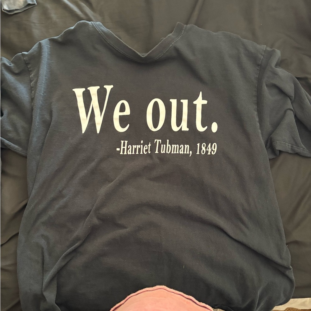 Black “We out.” Longsleeve t-Shirt